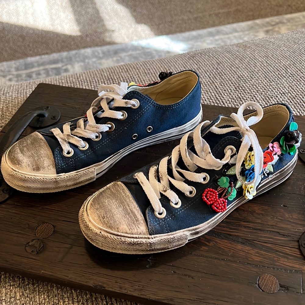 Naughty Monkey distressed beaded sneakers